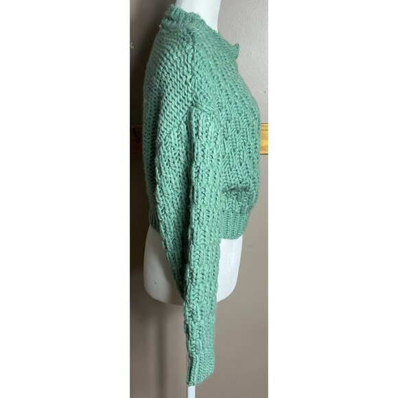 NWT Universal Thread Sweater Green Crop Bulky 3D Textured Oversized Womens S - Picture 8 of 8